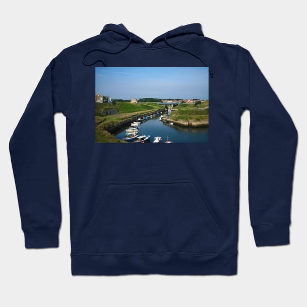 Seaton Sluice harbour under a blue sky (2) Hoodie by Violaman